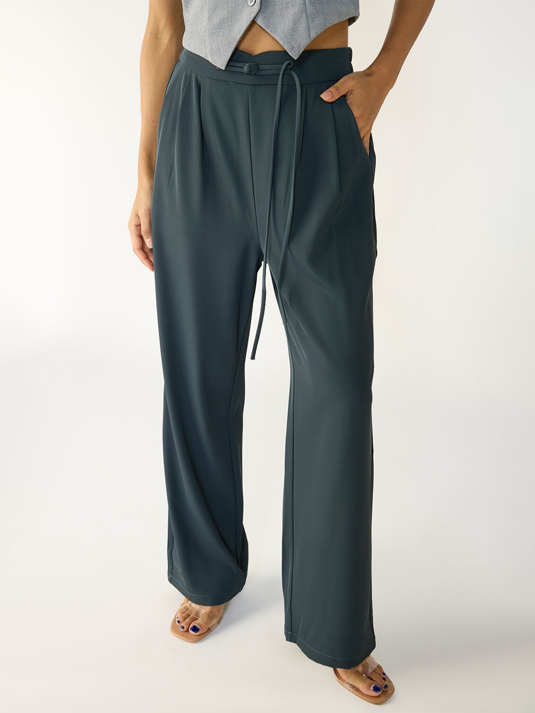 

FREAKINS Knotted Korean Pants, Grey