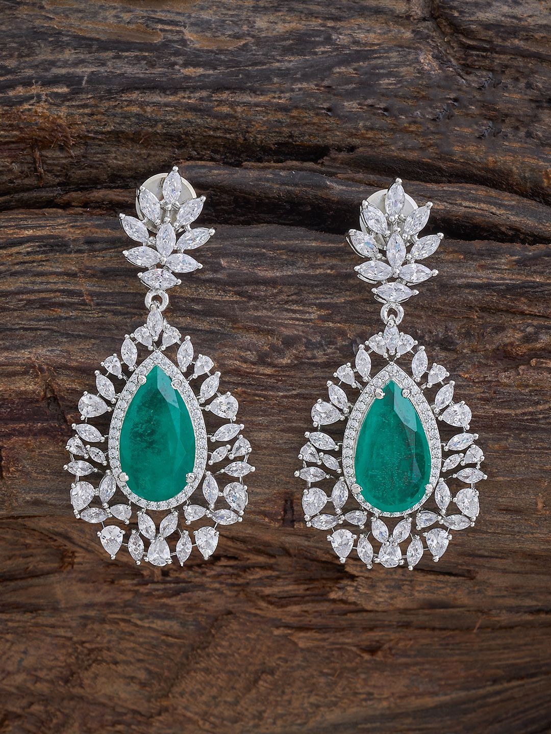 

Kushal's Fashion Jewellery Teardrop Shaped Drop Earrings, Green