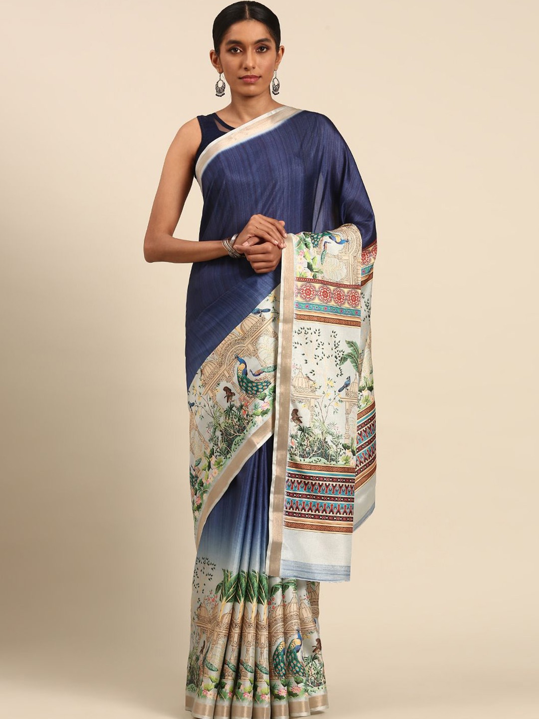 

Fashion Petals Tussar Saree, Blue
