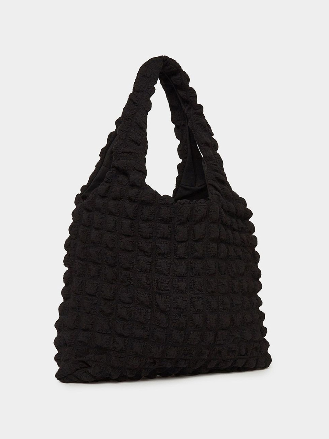 

Styli Women Bubble Puffed Textured Shoulder Bag, Black