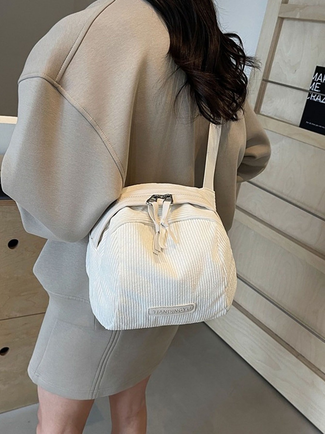 

StyleCast White Textured Crossbody Bag