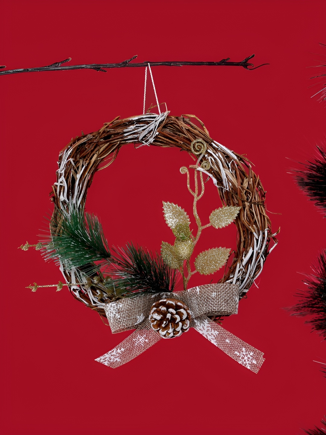 

TAYHAA Set Of 2 Harmony Hanging Wreath, Brown