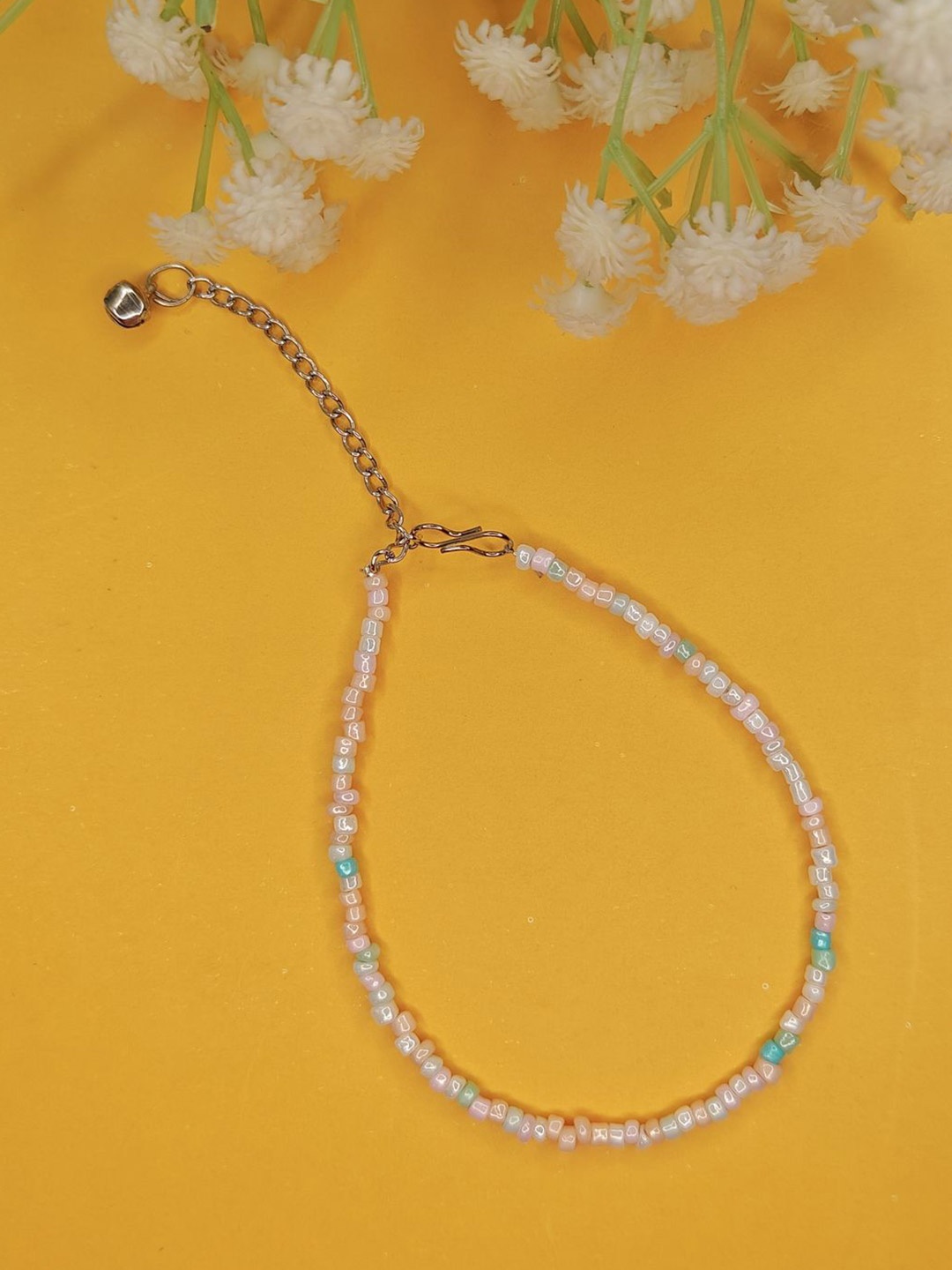 

NVR Artificial Beads Anklet, Rose gold