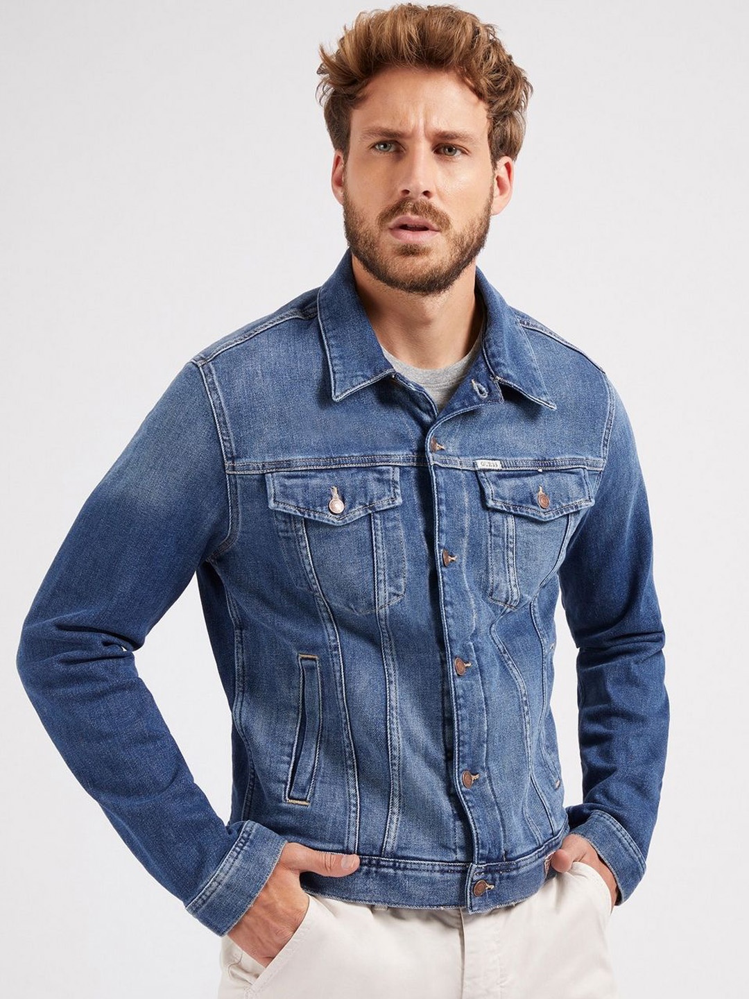 

GUESS Men Denim Jacket, Blue