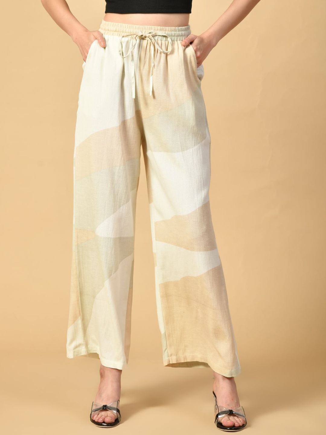 

all about you Women Printed Trousers, Beige