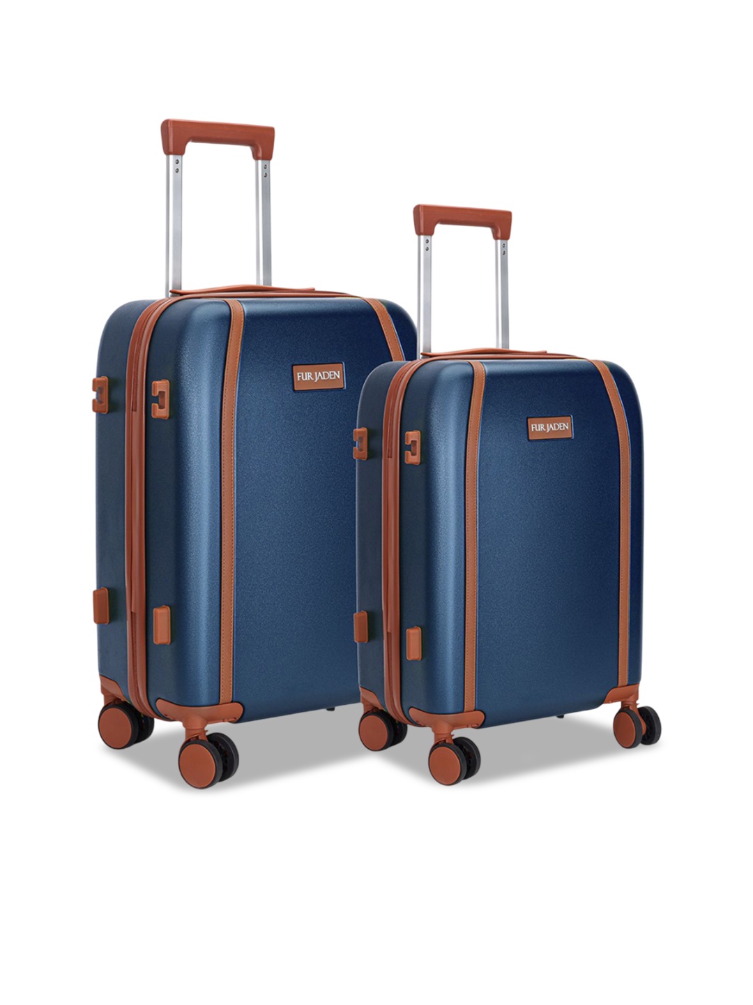 

FUR JADEN the wayfarer Set Of 2 Hard-Sided Medium & Cabin Trolley Bag, Navy blue