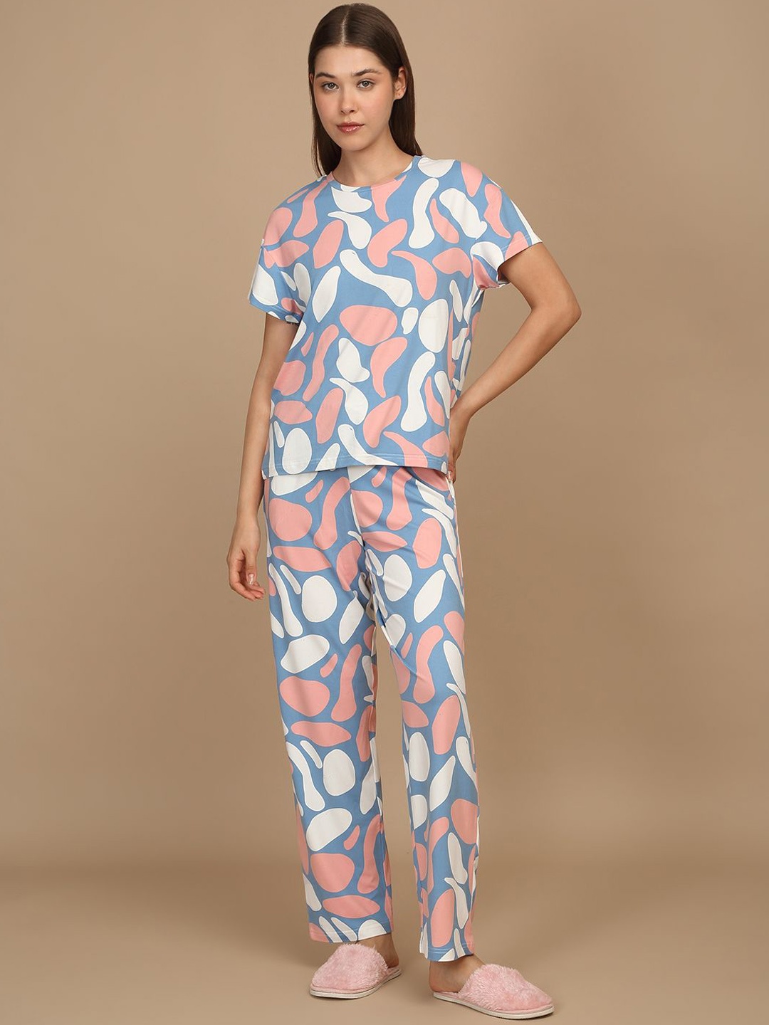 

Sweet Dreams Women Printed Night suit, Blue