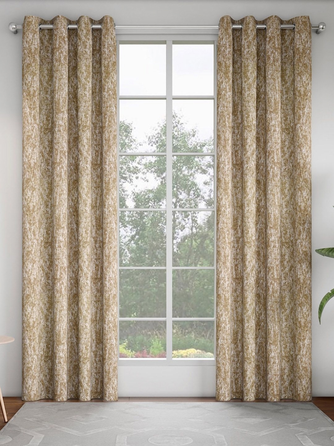 

GM Beige Set of 2 Room Darkening Door Curtain