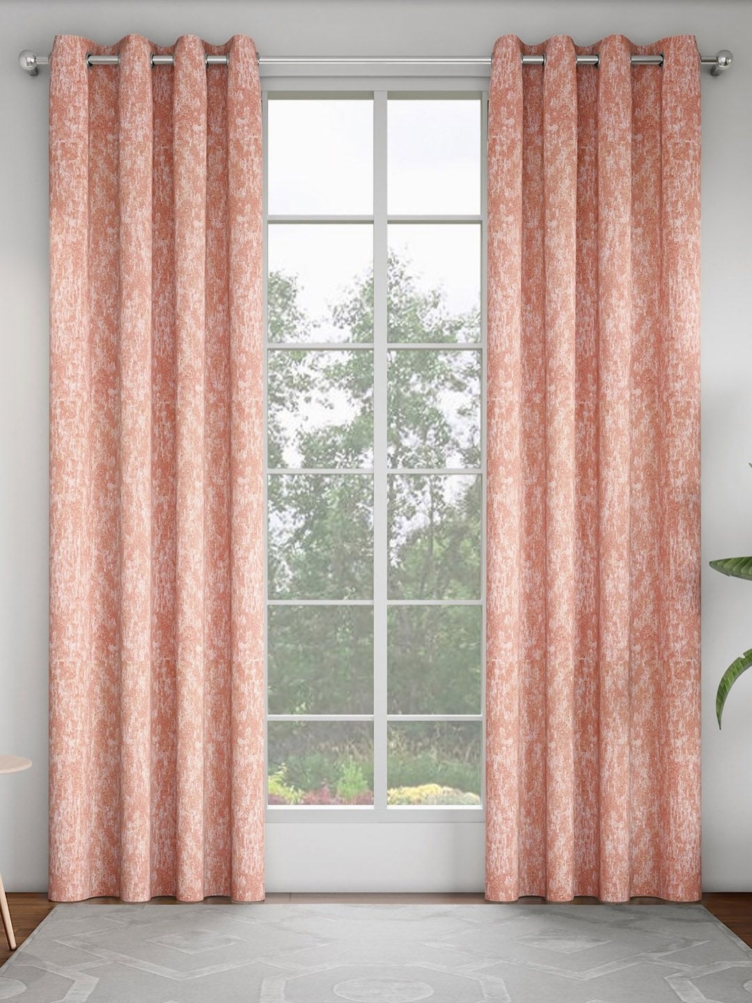 

GM Pink & White Set of 2 Room Darkening Door Curtain