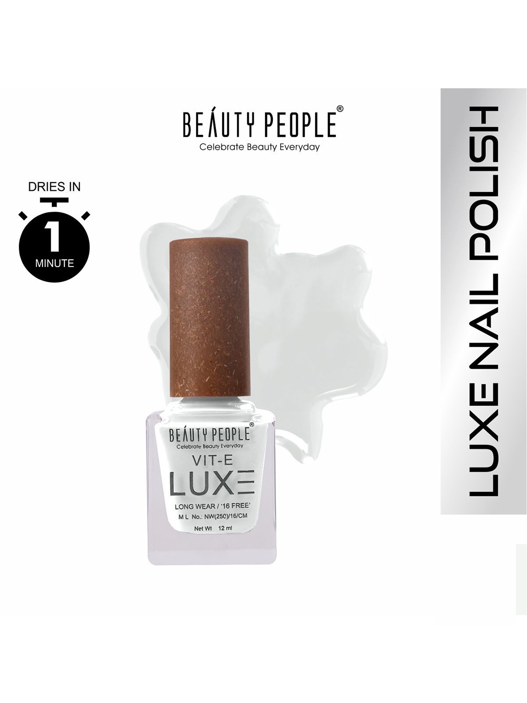 

Beauty People Luxe Premium Nail Polish With Vitamin E 12ml - White Bright BP09