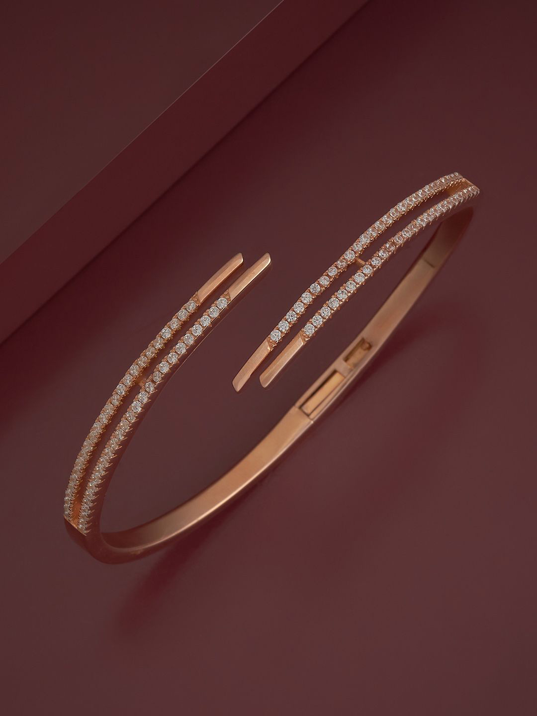 

Kushal's Fashion Jewellery Sterling Silver Artificial Stones Rose Gold-Plated Kada