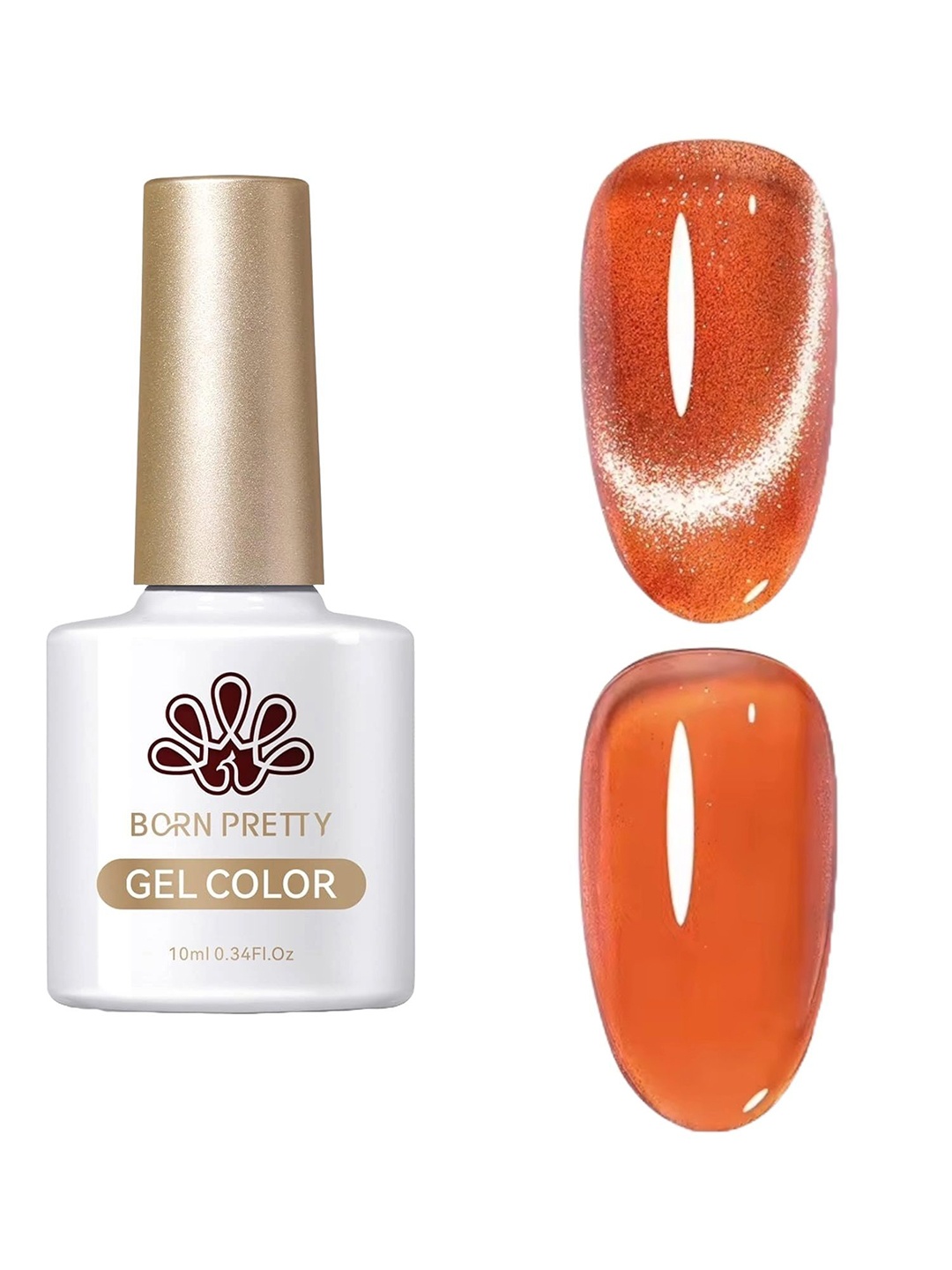 

BORN PRETTY Amber Crystal Long Lasting Gel Nail Polish 10ml - AC04, Orange