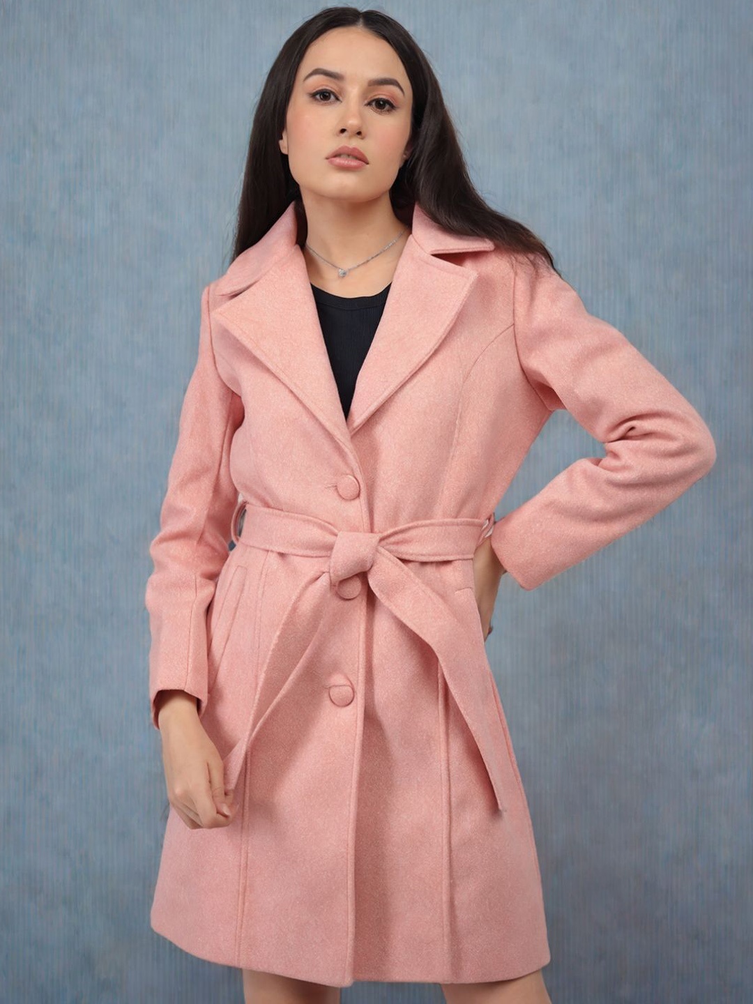 

The Roadster Lifestyle Co Single Breasted Trench Coat, Pink