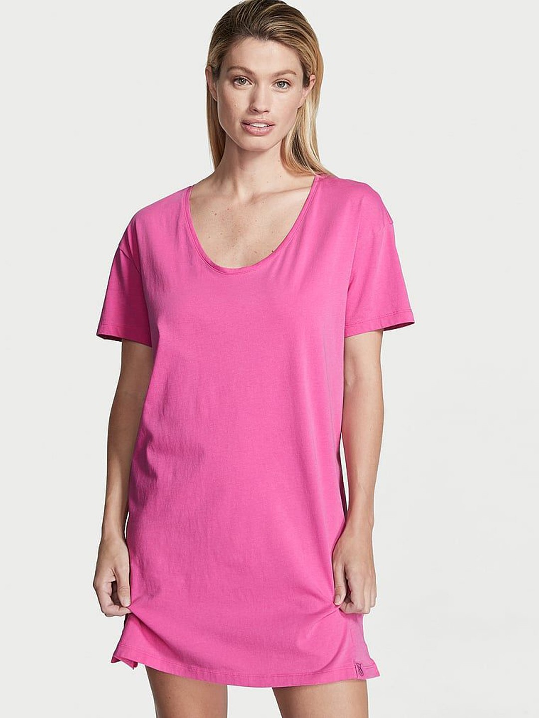 

Victoria's Secret Scoop Neck Pure Cotton Oversized Lounge T-Shirt, Pink