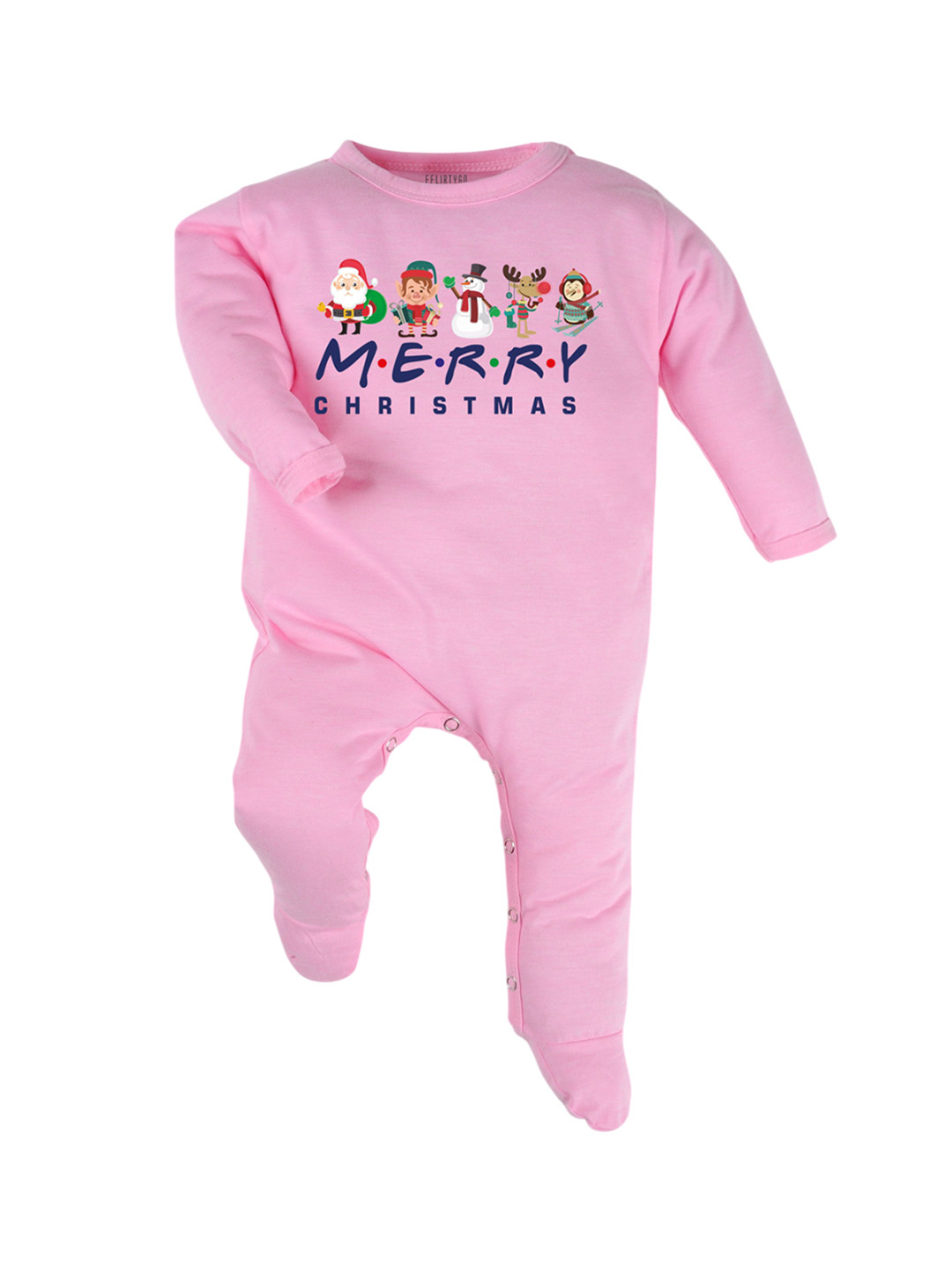 

FFLIRTYGO Infants Printed Pure Cotton Sleepsuit, Pink