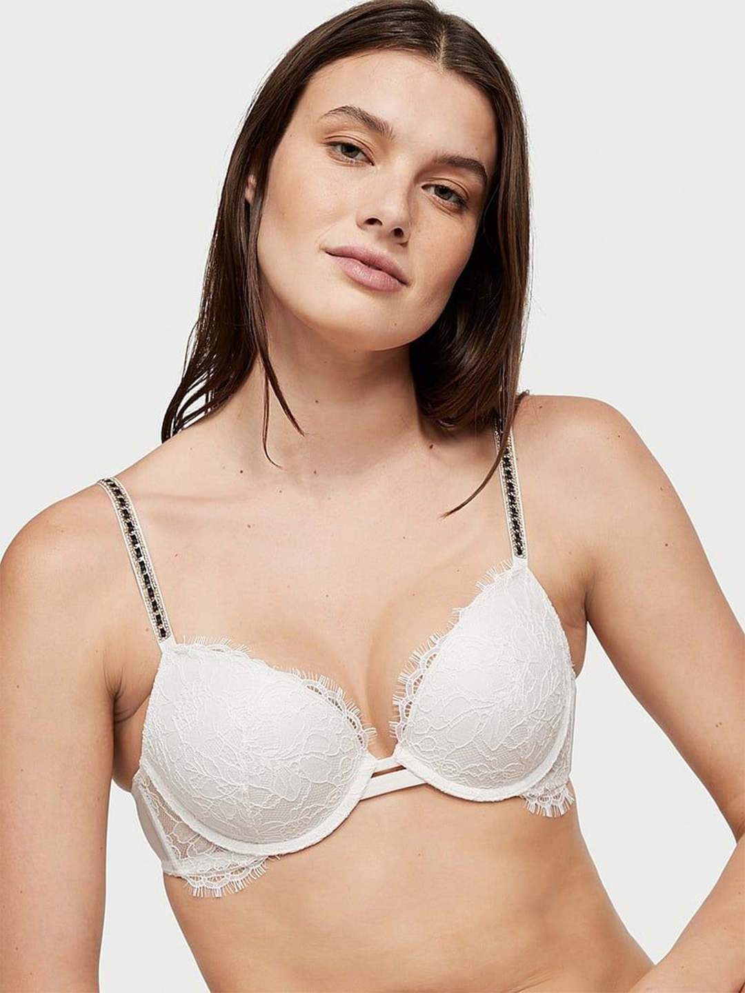 

Victoria's Secret Bra Half Coverage Underwired Heavily Padded, White
