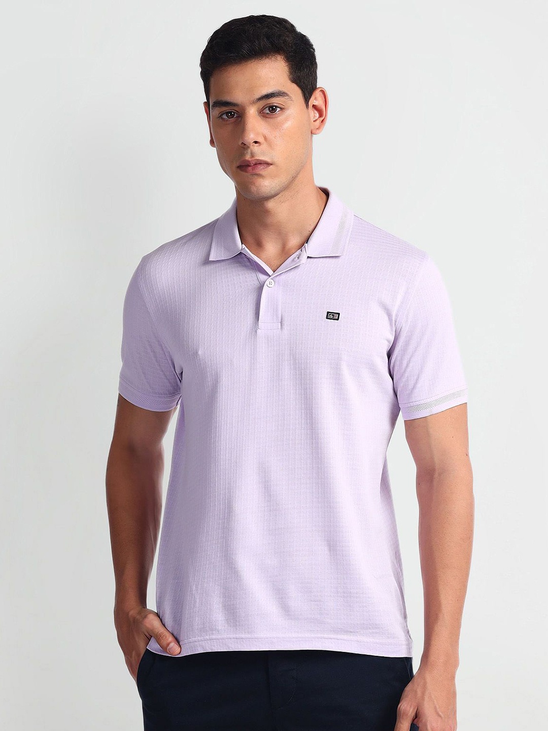 

Arrow Sport Men Polo Collar T-shirt, Purple