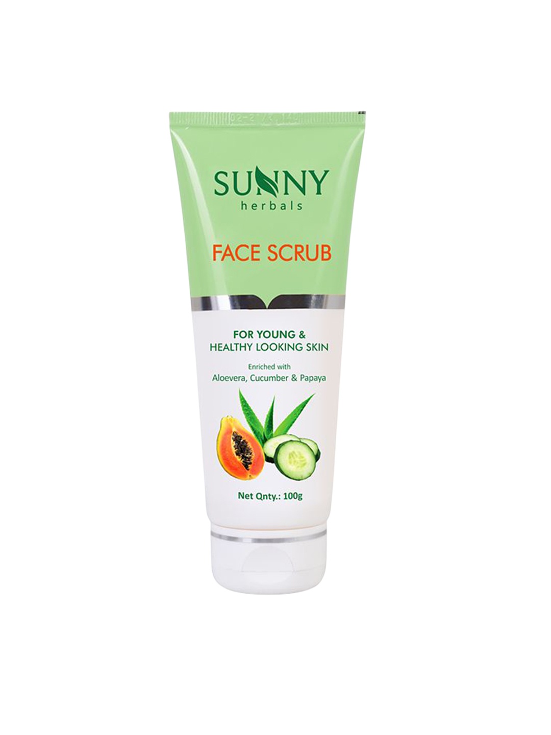 

SUNNY HERBALS Face Scrub Enriched With Aloevera Cucumber & Papaya- 100 g, Off white