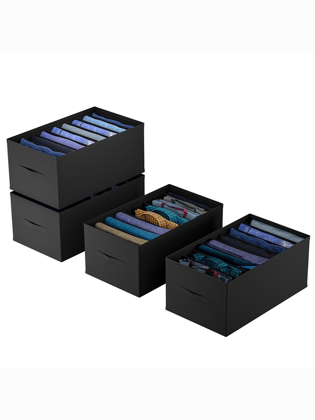 

Kuber Industries Black Set of 4 Regular Drawer Organiser Organisers