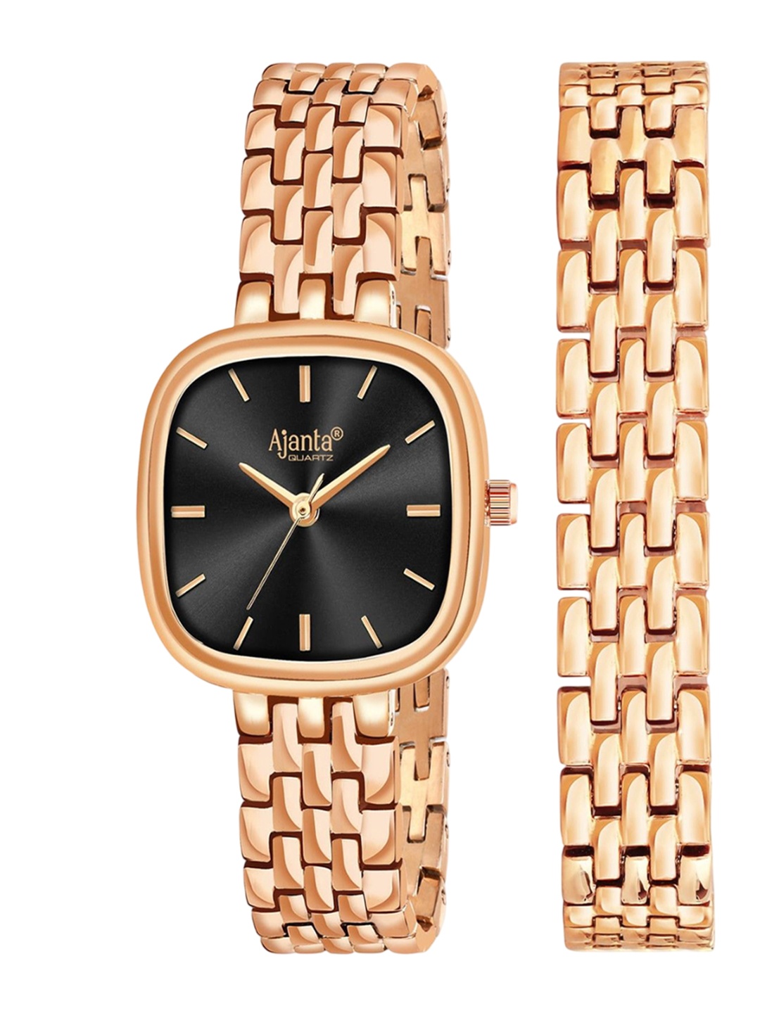 

Ajanta Quartz Women Dial & Stainless Steel Straps Analogue Watch AWC127ESL 2, Black