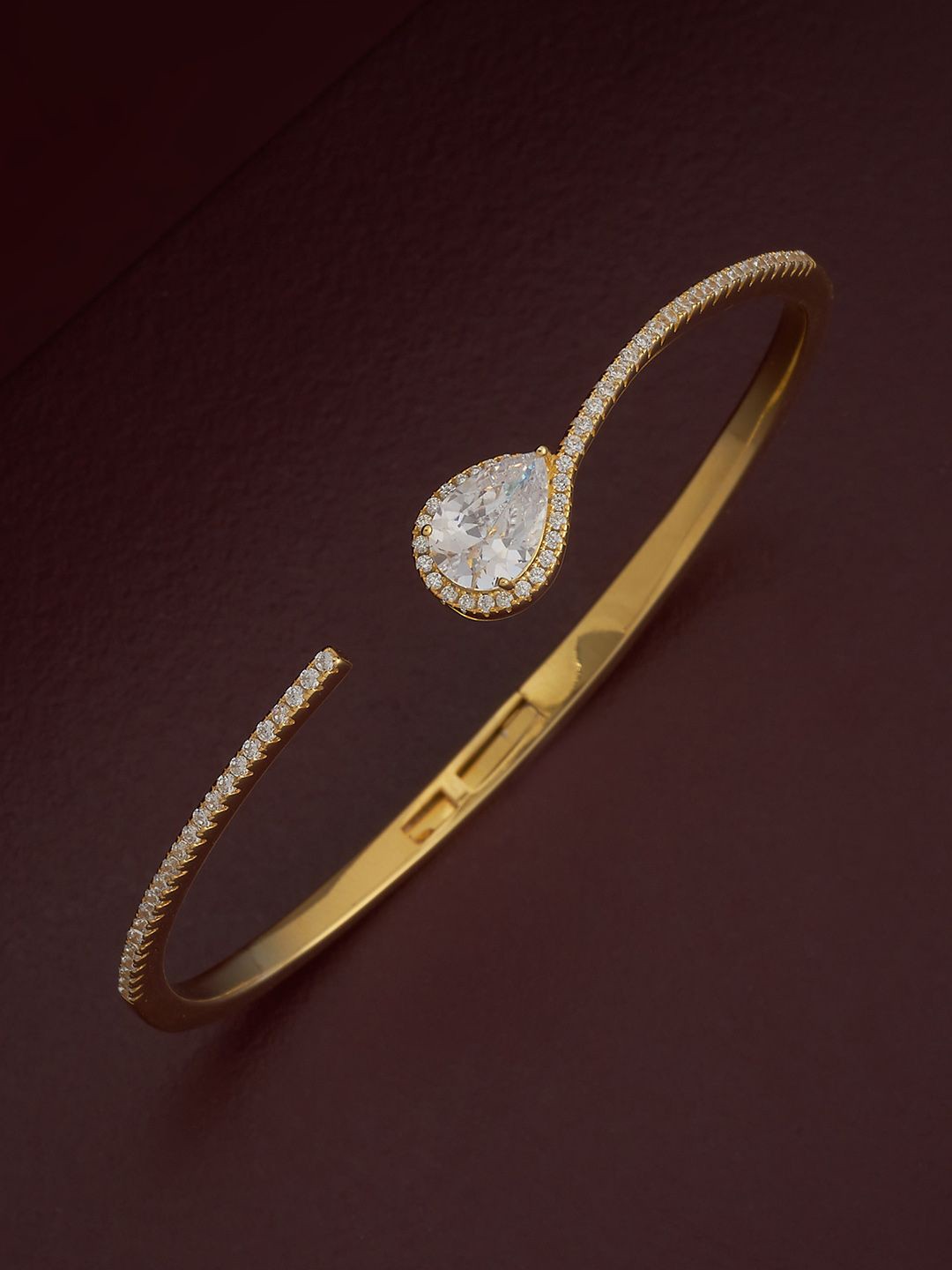 

Kushal's Fashion Jewellery Sterling Silver Gold-Plated Kada