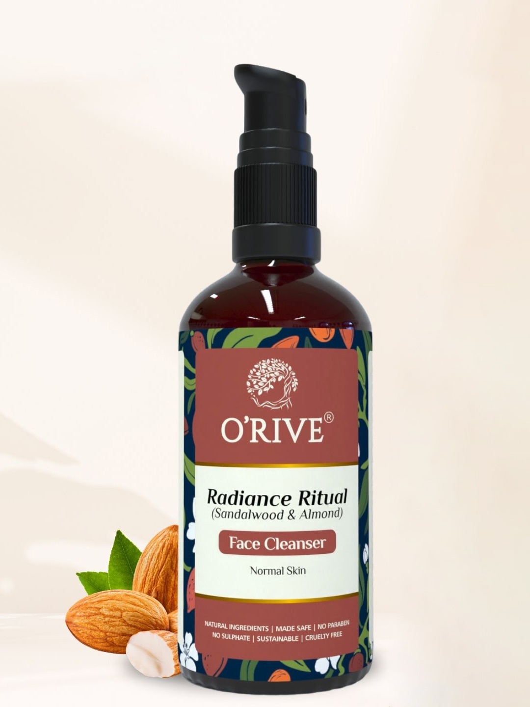 

ORIVE ORGANICS Radiance Ritual Face Cleanser With Sandalwood & Almond - 50 ml, Transparent