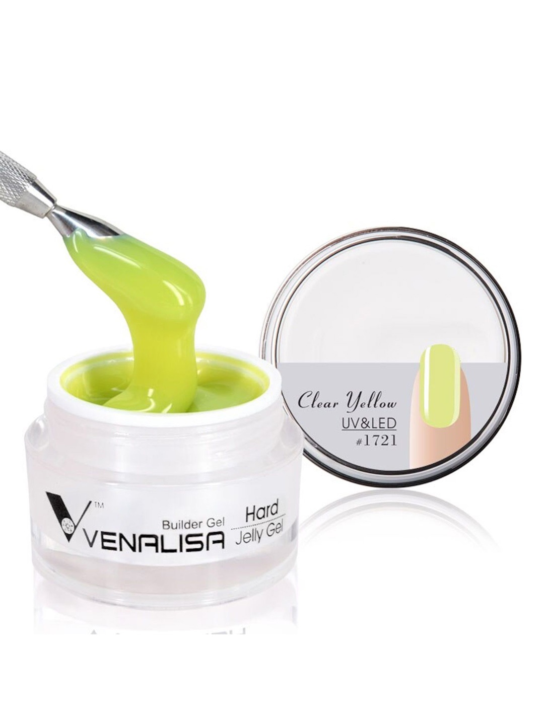 

VENALISA UV Sculpture Nail Extension Hard Jelly Builder Gel- 15 ml - Clear Yellow 1721, Fluorescent green