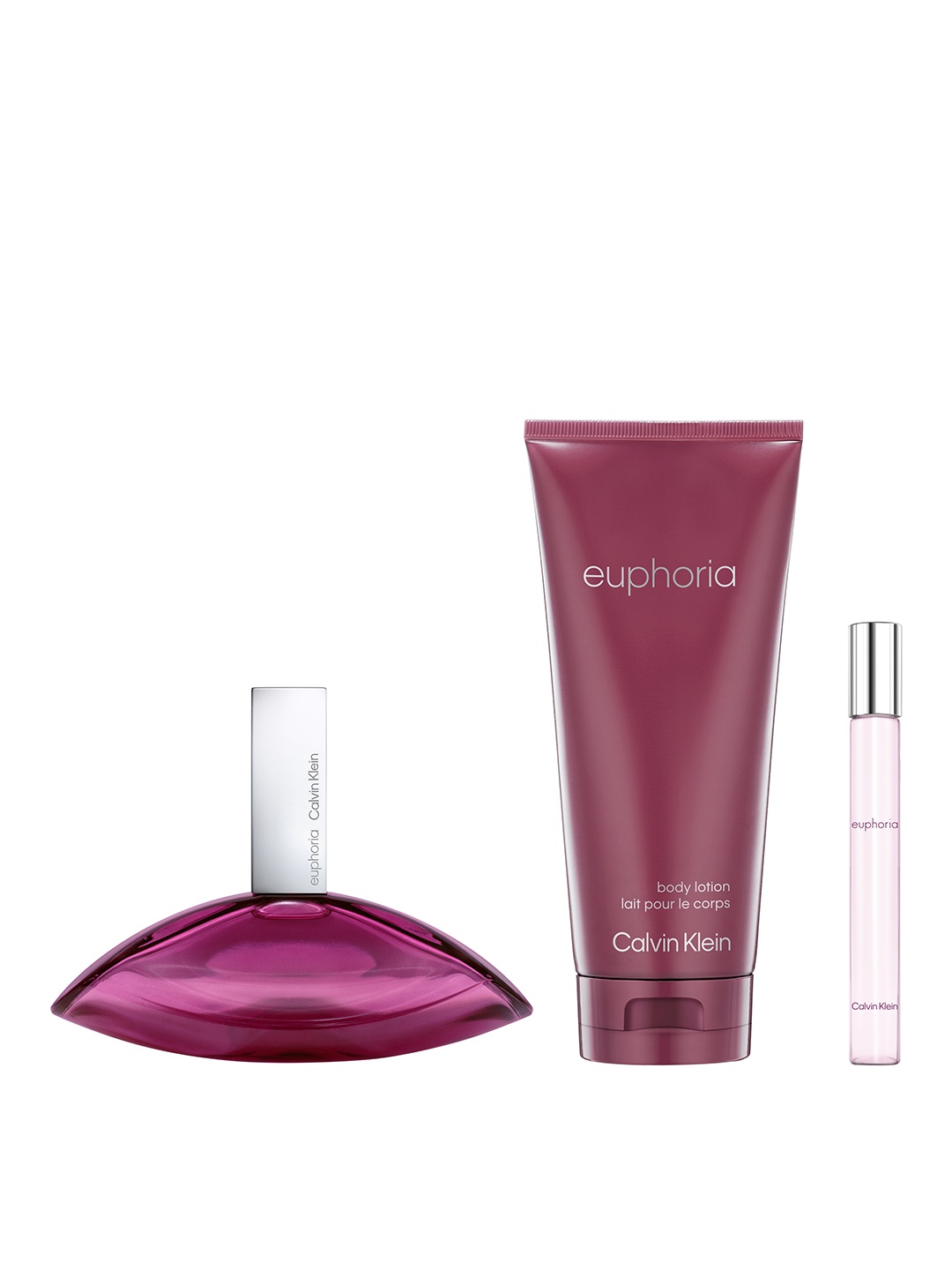 

Calvin Klein Euphoria Women Gift Set - EDP 100ml + Body Lotion 200ml + Travel Spray 10ml, Burgundy