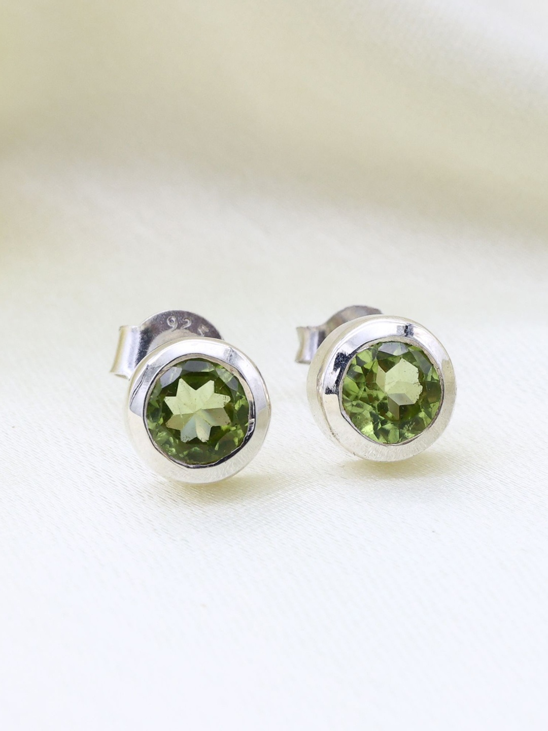 

HIFLYER JEWELS Circular Studs Earrings, Green