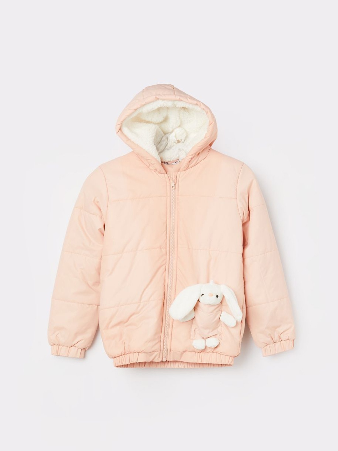 

Fame Forever by Lifestyle Girls Floral Parka with Patchwork Jacket, Peach