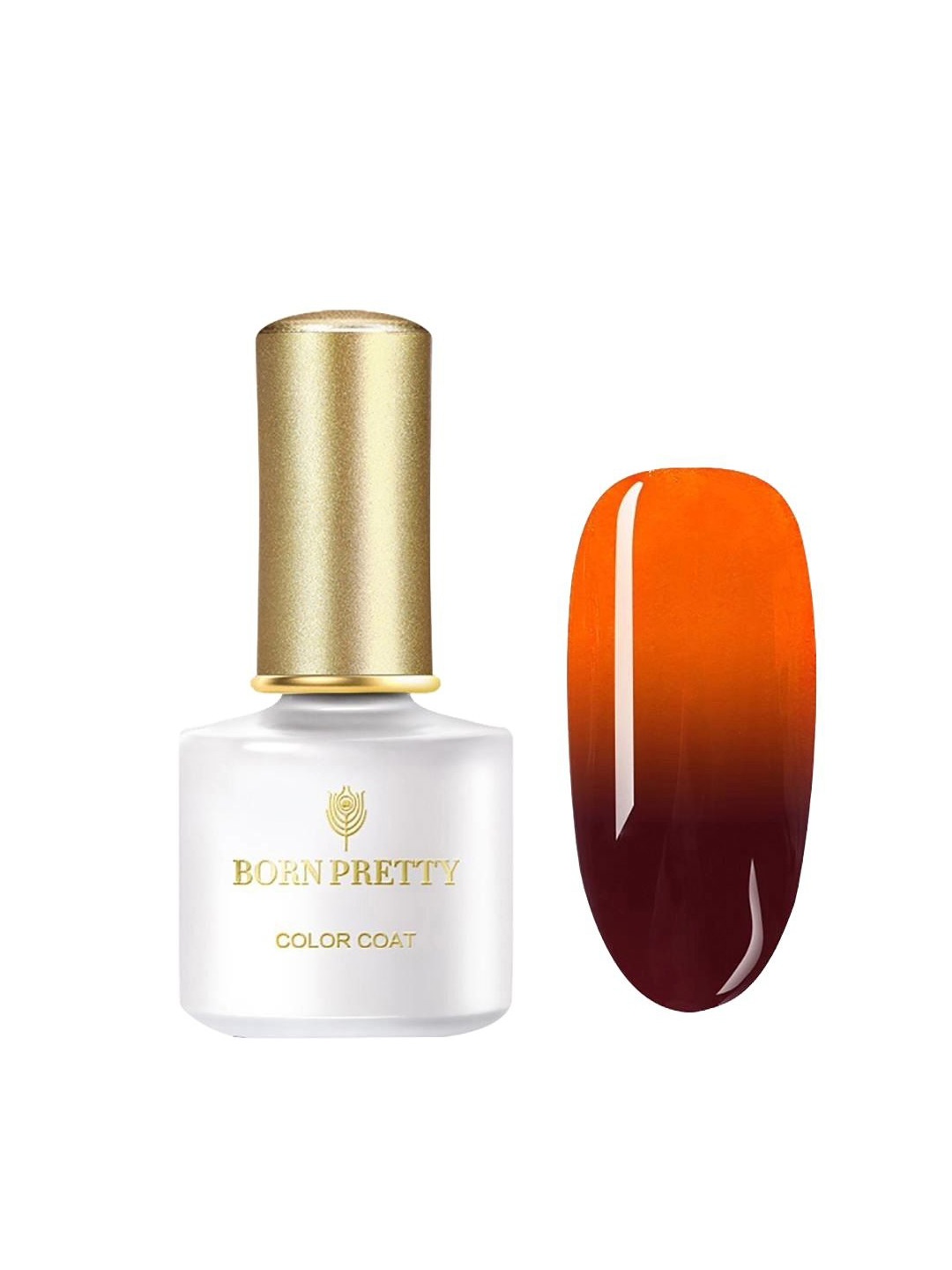 

BORN PRETTY Color Coat Color Changing Glossy Gel Nail Polish - 6 ml - TG21, Orange