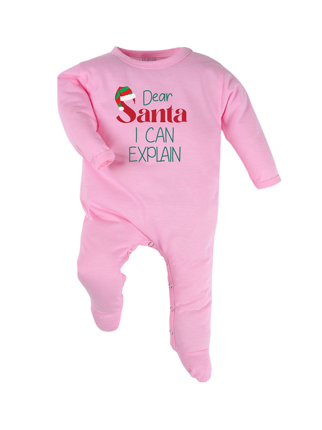 

FFLIRTYGO Kids Printed Cotton Sleepsuit, Pink