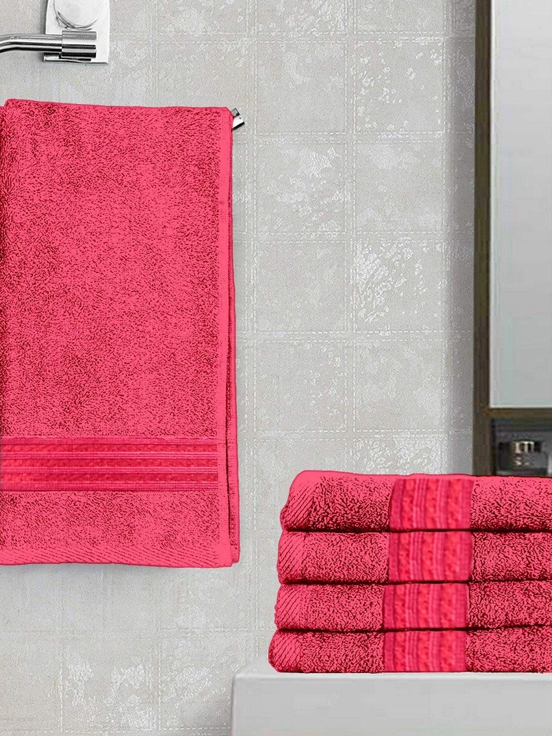 

Lushomes Set Of 6 Maroon 450 GSM Cotton Hand Towels