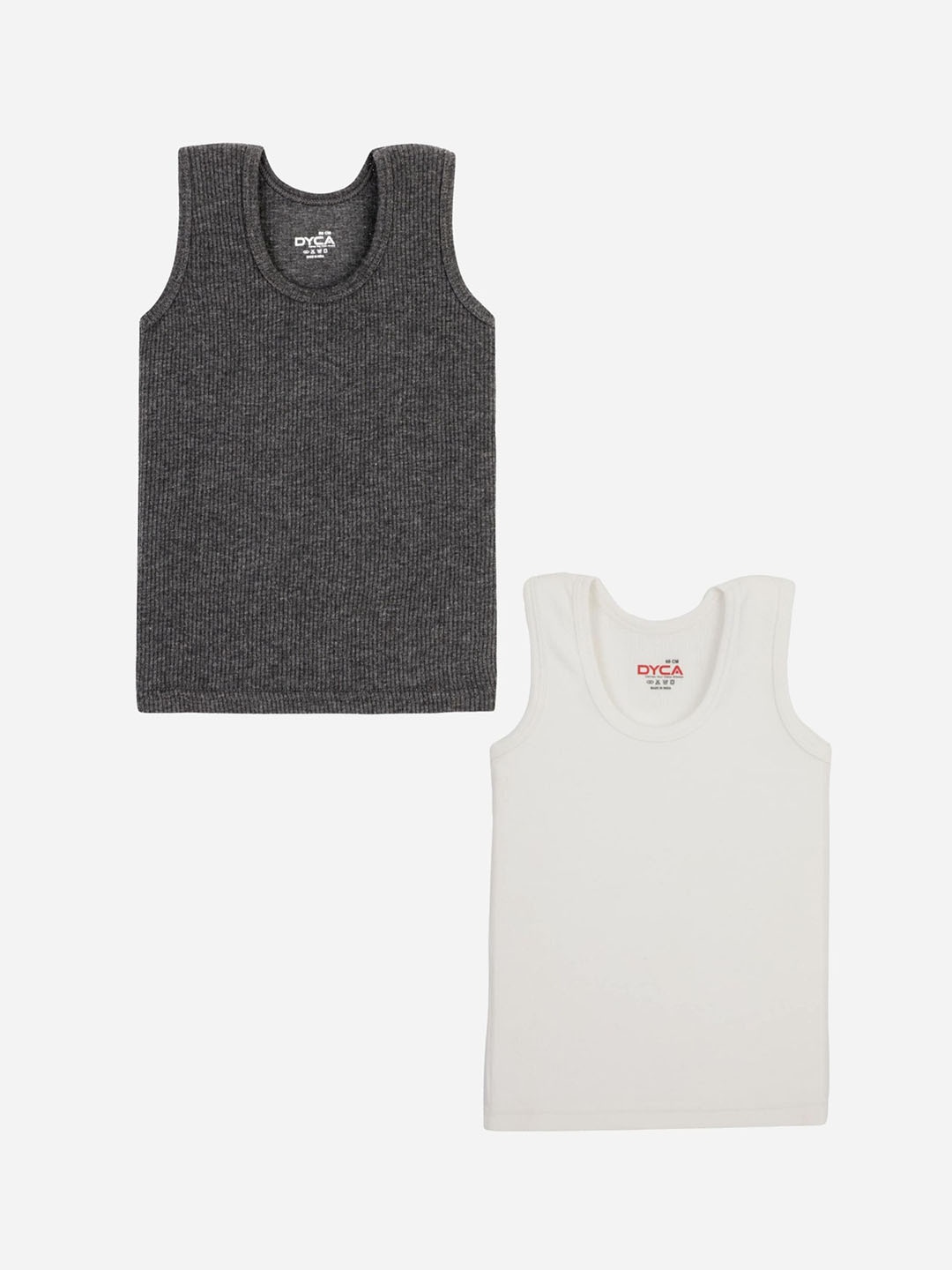 

DYCA Kids Pack Of 2 Cotton Sleeveless Thermal Tops, Charcoal