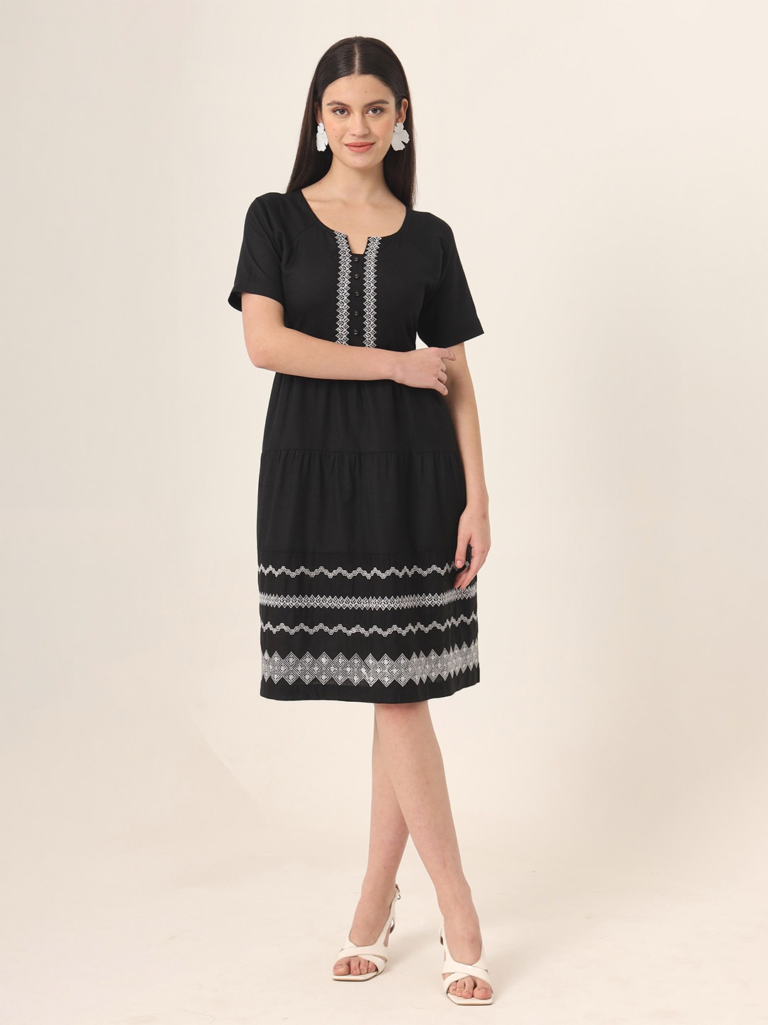 

VINISHAA KLOTHING Formal Fit & Flare Dress, Black