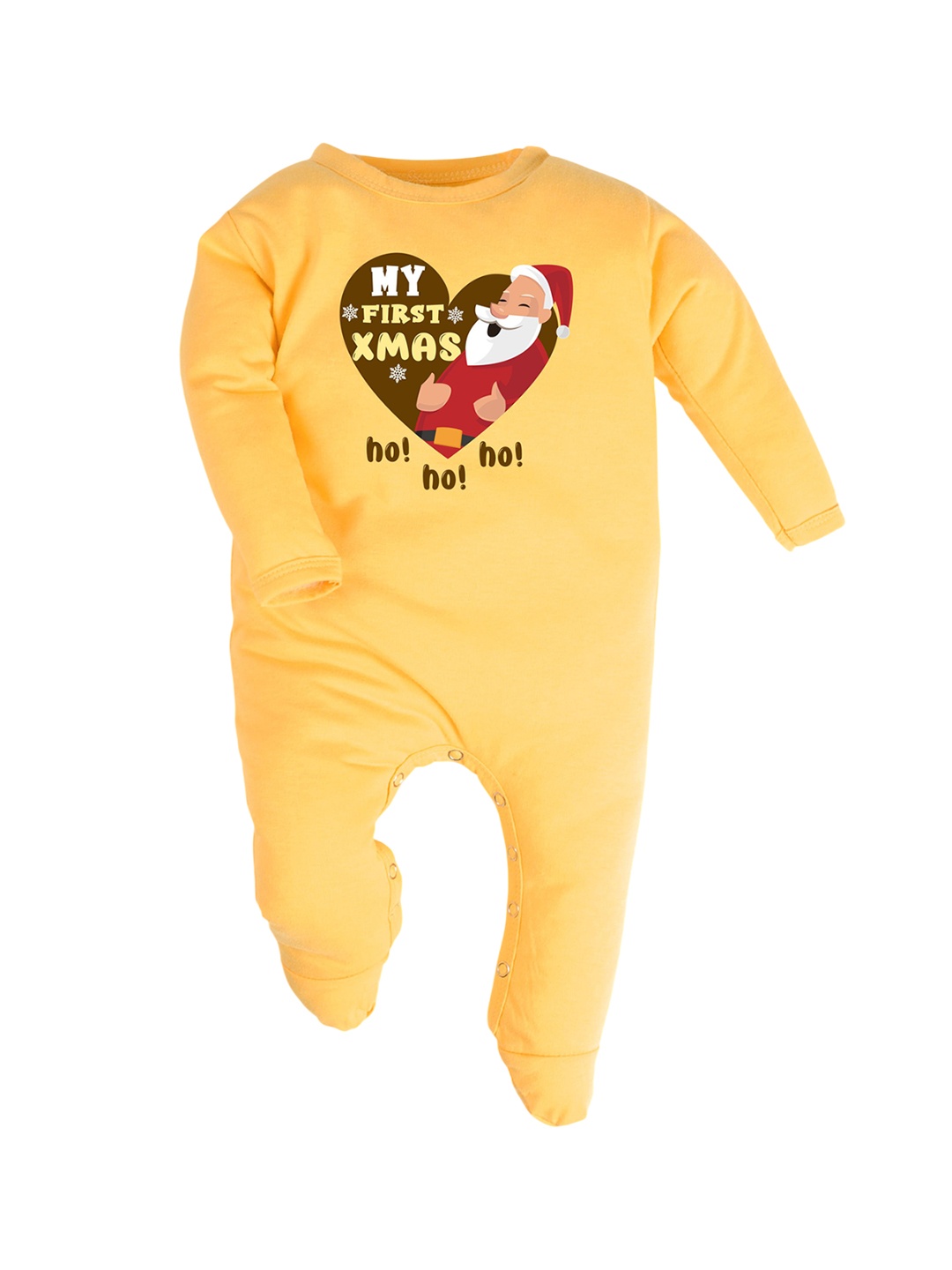 

FFLIRTYGO Kids Infants Printed Pure Cotton Sleepsuit, Yellow