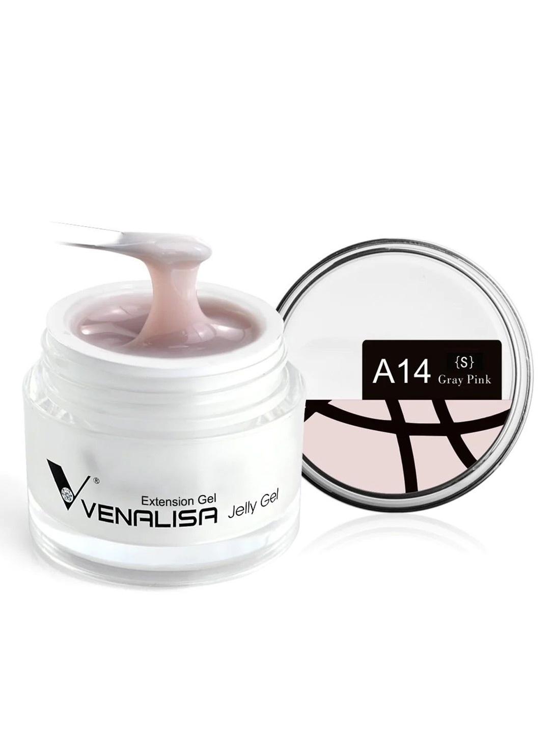 

VENALISA UV Sculpture Nail Extension Hard Jelly Builder Gel - 15 ml - Gray Pink A14 (S), Nude