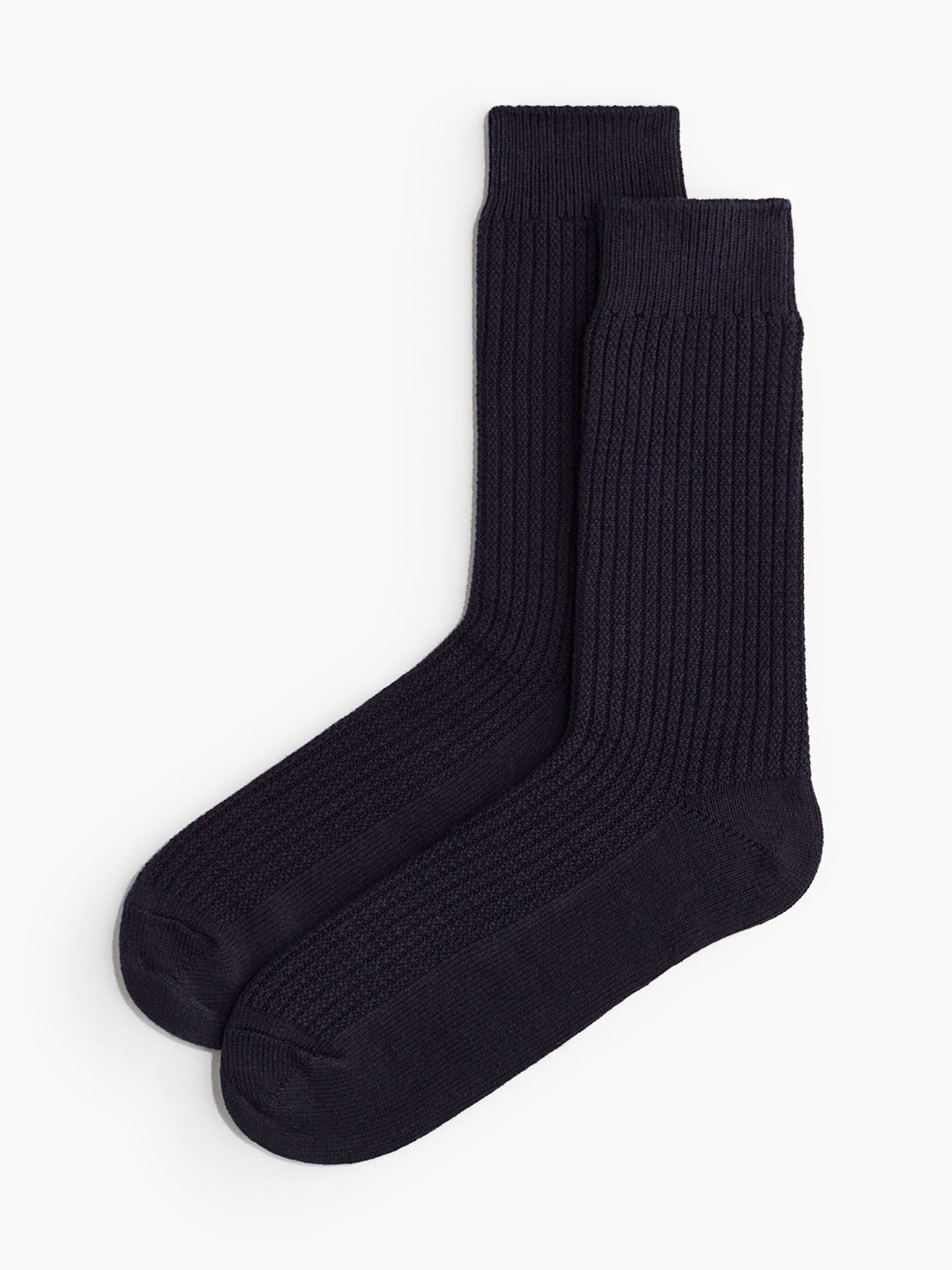 

H&M Men Waffled Socks, Blue