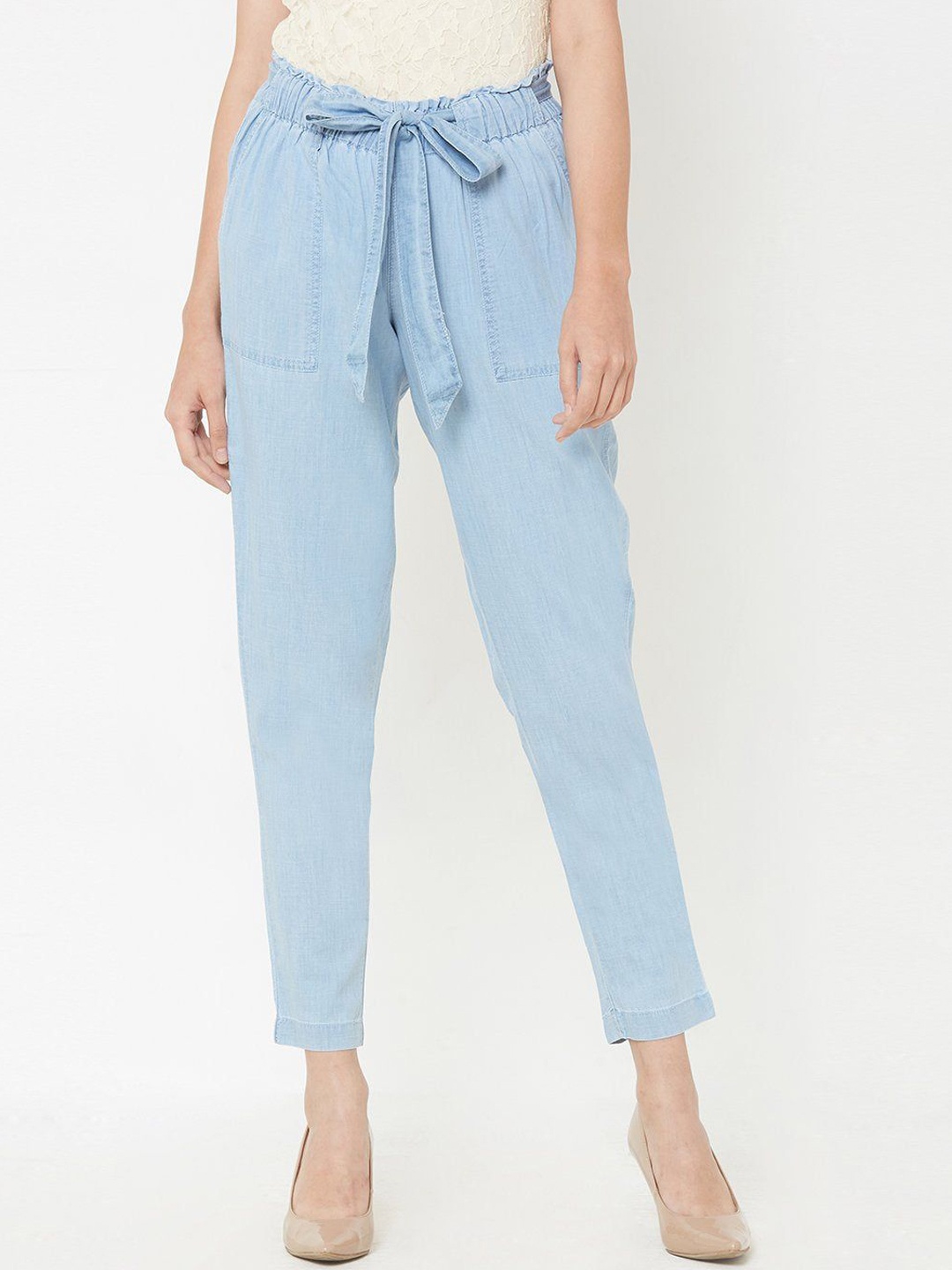 

Kraus Jeans Women Loose Fit High-Rise Trousers, Blue