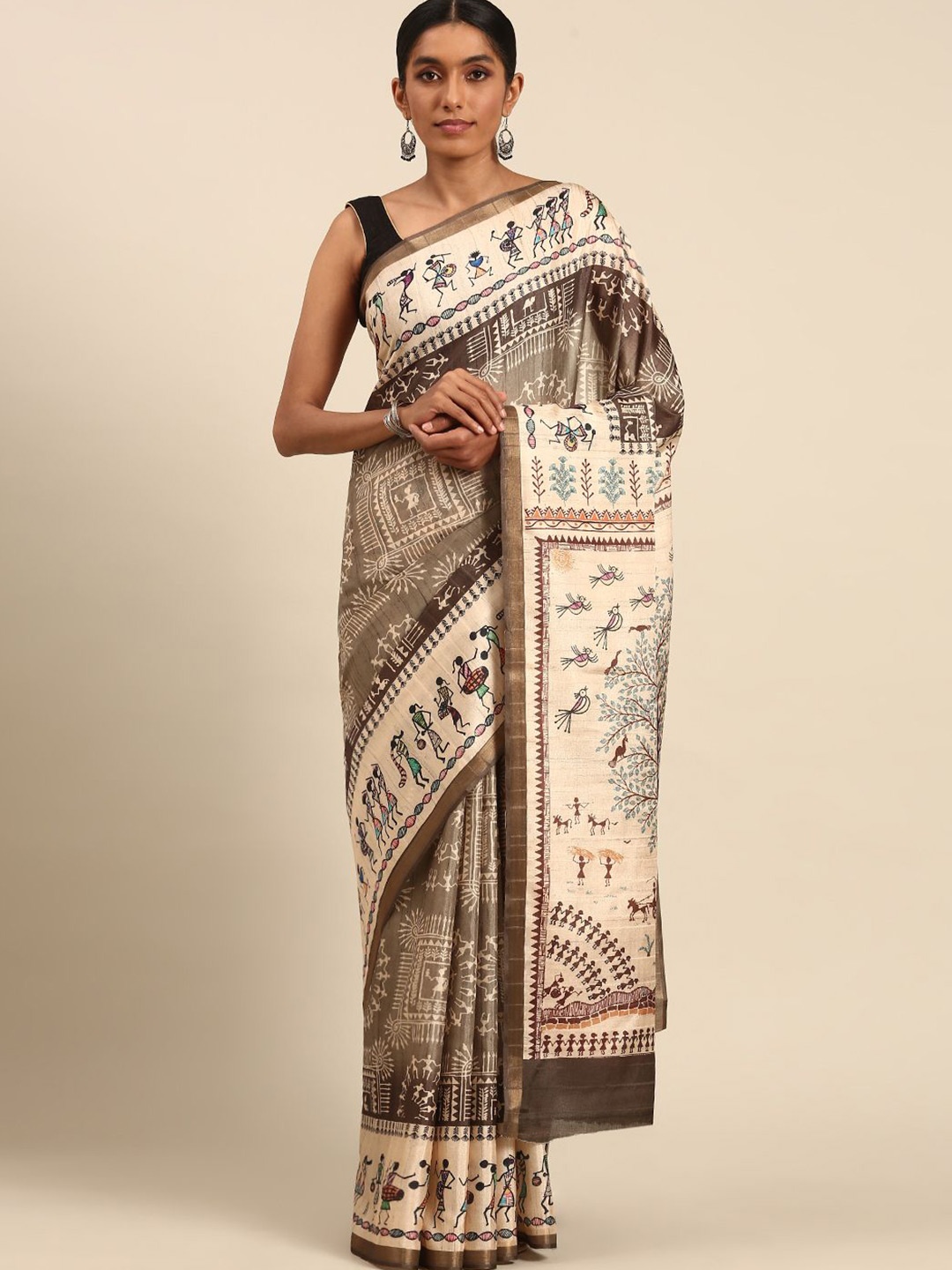 

Fashion Petals Tussar Saree, Lime green