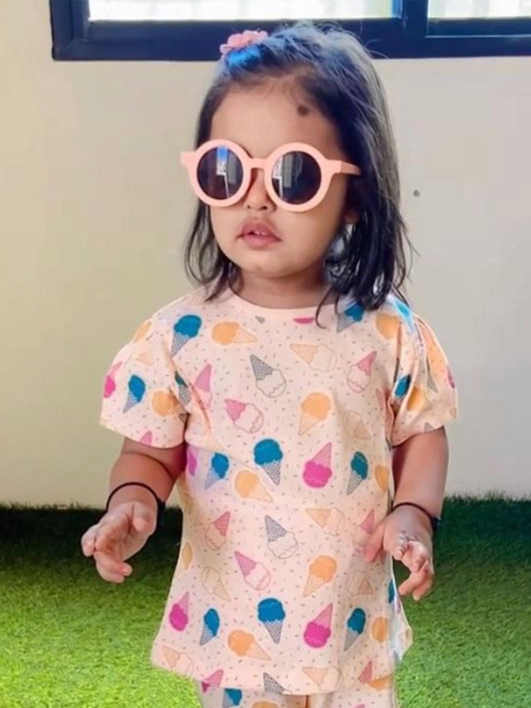 

YK Girls Printed T-shirt with Pyjamas, Pink