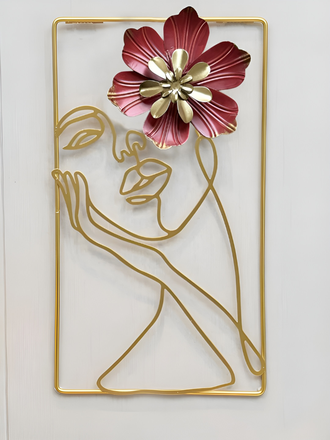 

Art Street Pink & Yellow Flower With Women Face Metal Wall Hanging