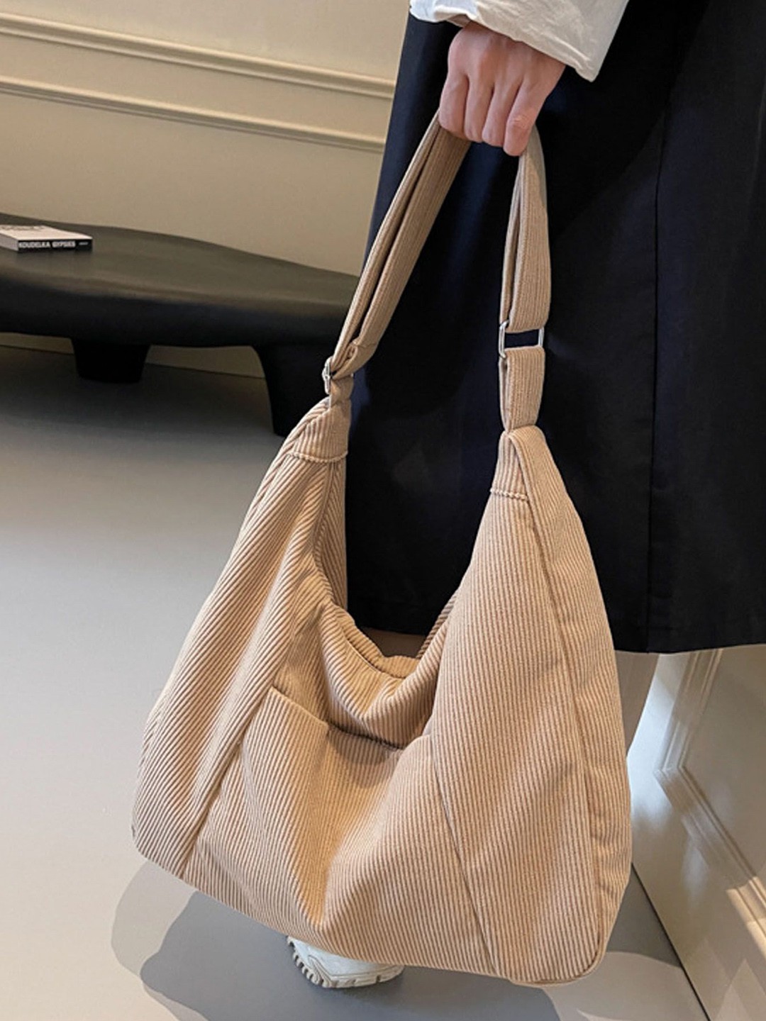 

StyleCast Beige Self Design Structured Stylish Shoulder Bag