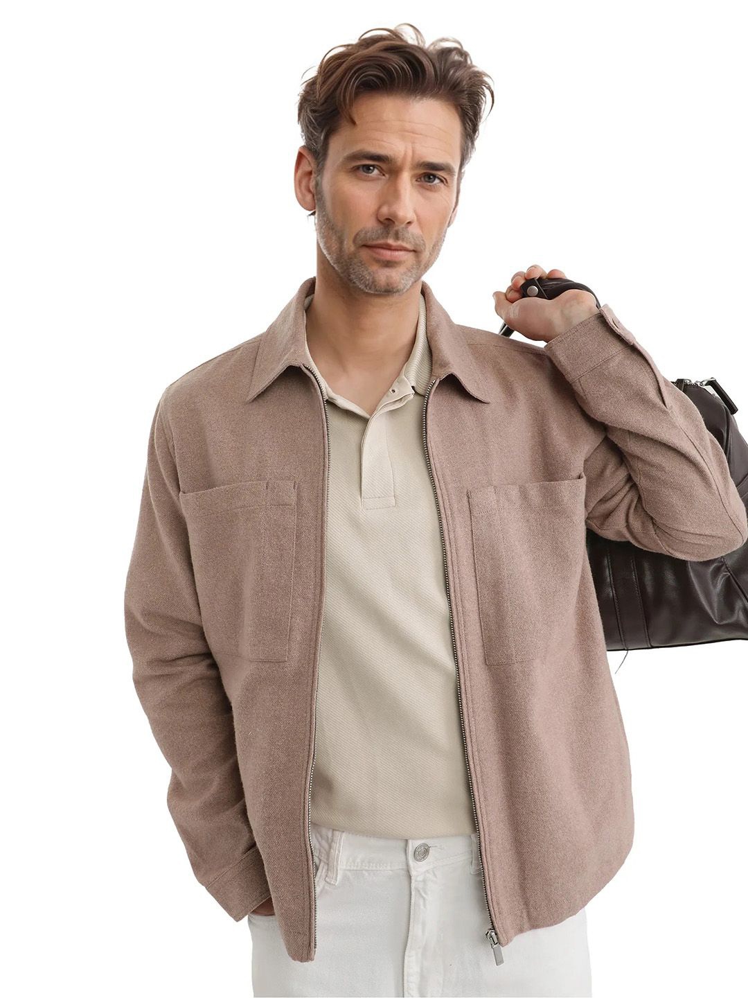 

RARE RABBIT Men Denim Jacket, Peach