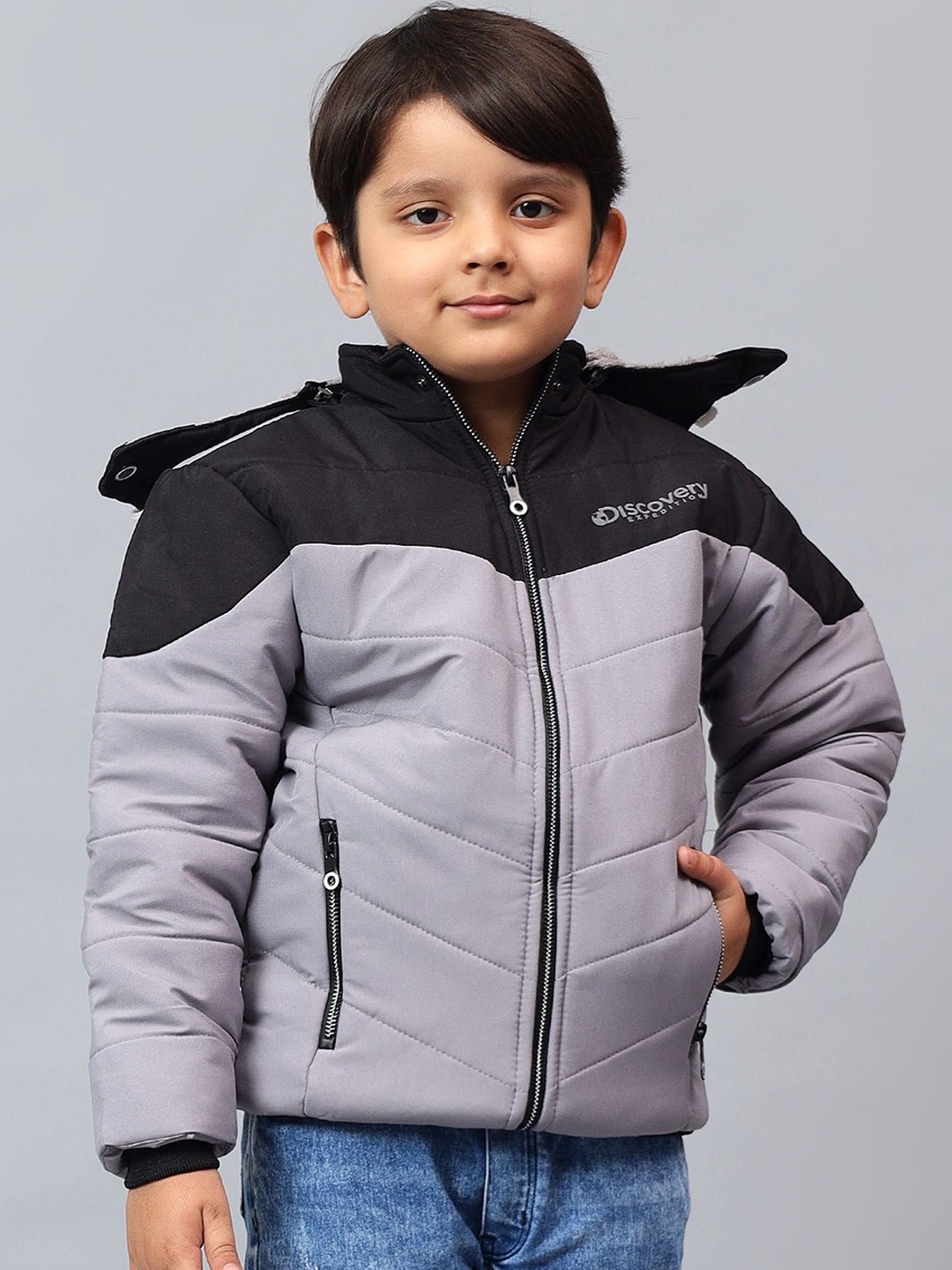 

BAESD Boys Colourblocked Padded Jacket, Grey