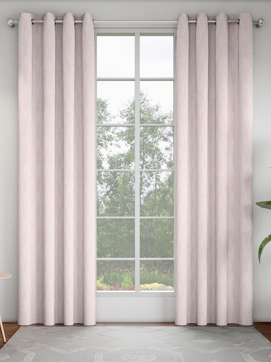 

GM Pink Set of 2 Floral Room Darkening Door Curtain