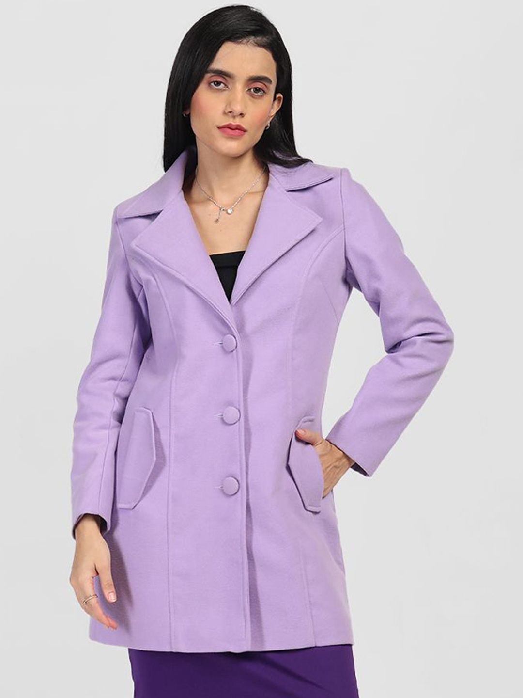 

The Roadster Lifestyle Co Single-Breasted Parka Coat, Lavender