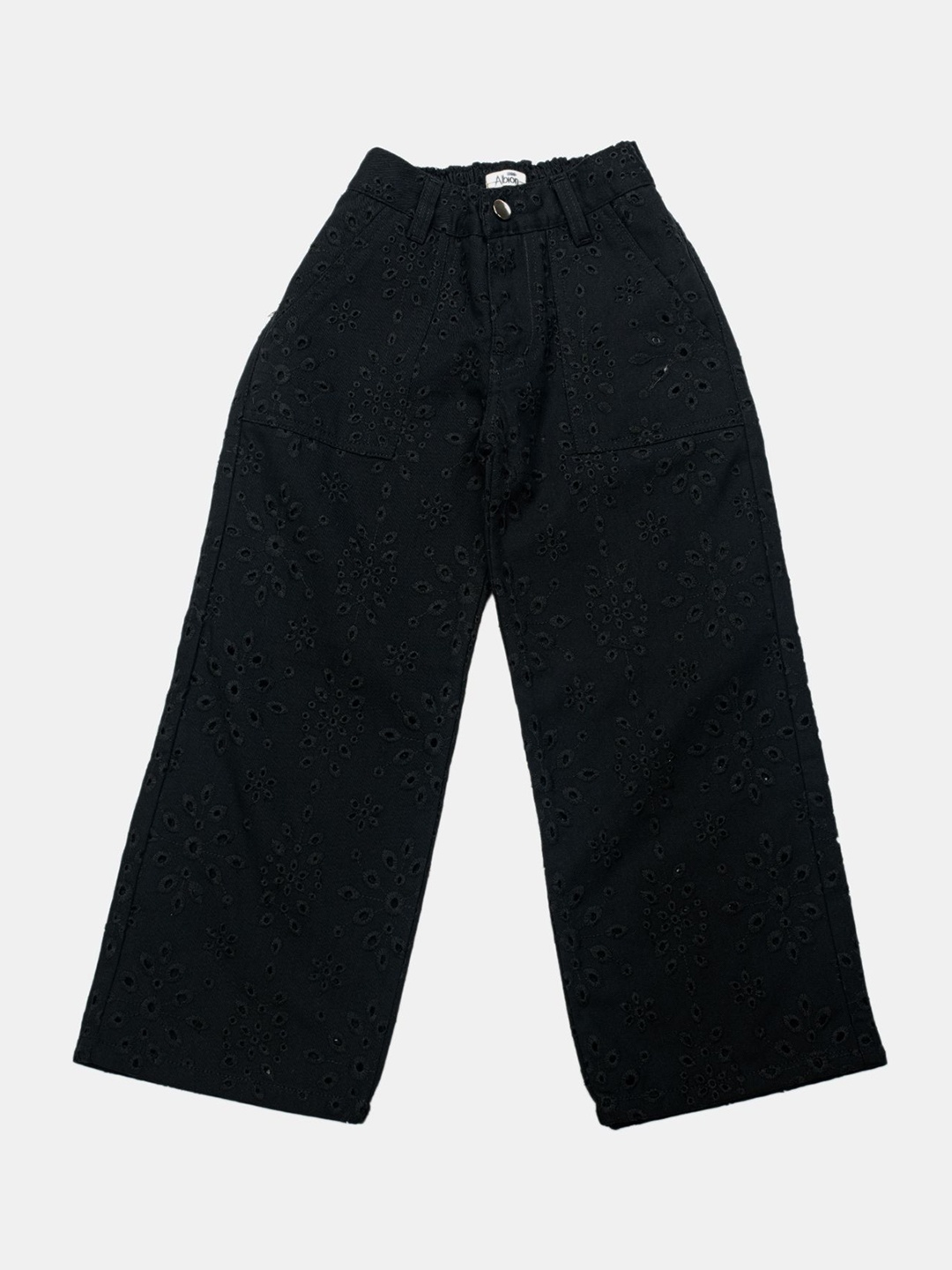 

CHUNMUN Girls Straight Fit Trousers, Black
