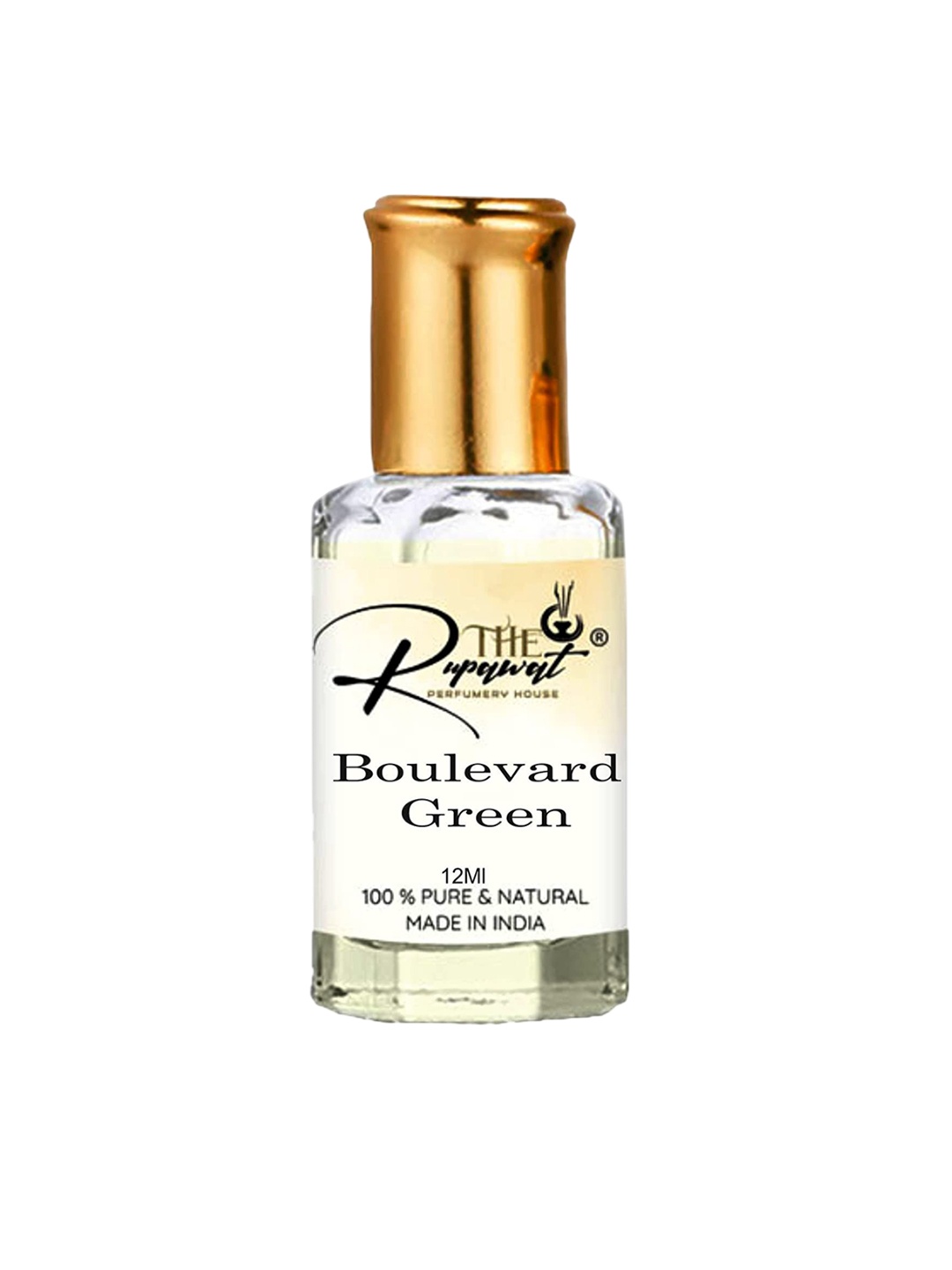 

THE RUPAWAT Perfumery House 100% Pure & Natural Boulevard Green Non Alcoholic Attar- 12 ml, Transparent