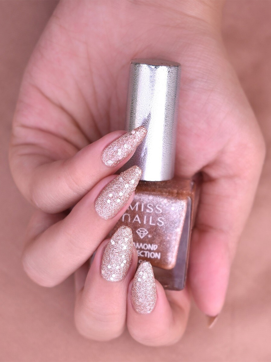 

MISS NAILS Toxic Free Diamond Nail Polish 8 ml - MNDC05, Pink